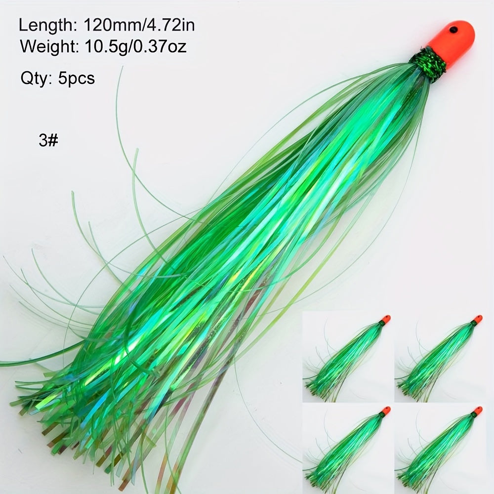 TUODSPLU 5PCS Bright Metallic Wire Bait - 4.72 "sea bait, lightweight PET, ideal for fishing enthusiasts