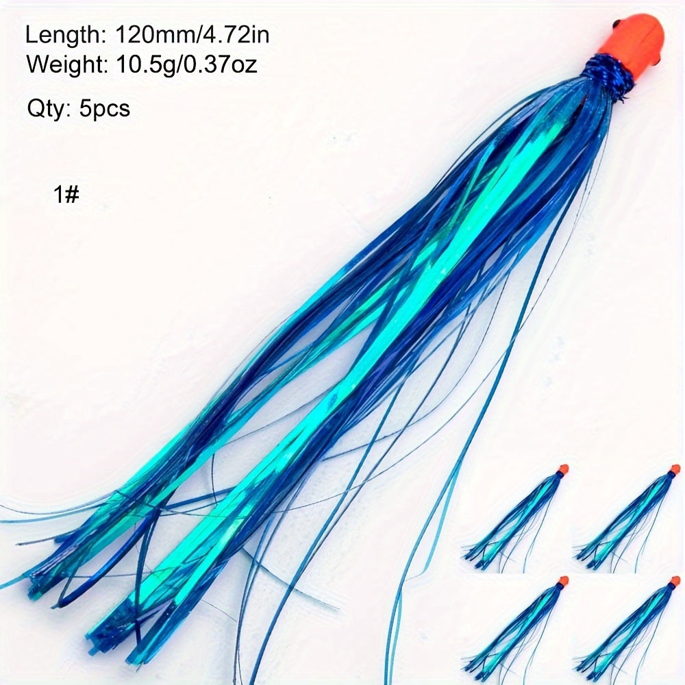 TUODSPLU 5PCS Bright Metallic Wire Bait - 4.72 "sea bait, lightweight PET, ideal for fishing enthusiasts