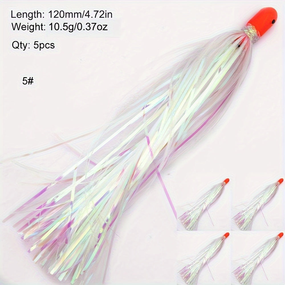 TUODSPLU 5PCS Bright Metallic Wire Bait - 4.72 "sea bait, lightweight PET, ideal for fishing enthusiasts