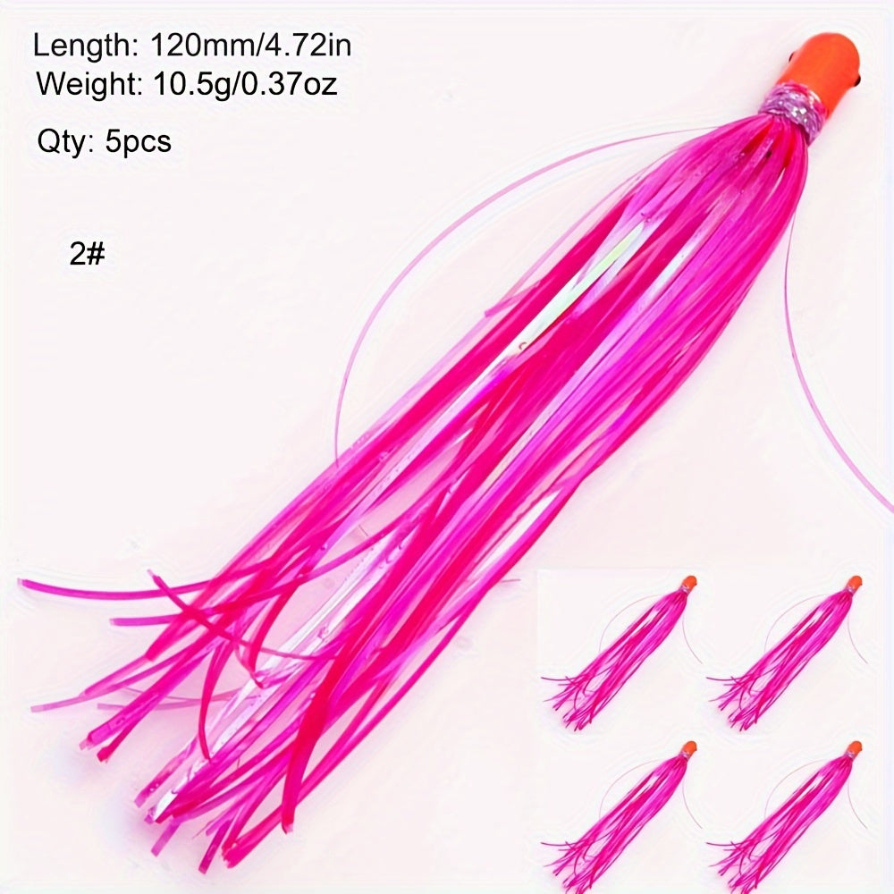 TUODSPLU 5PCS Bright Metallic Wire Bait - 4.72 "sea bait, lightweight PET, ideal for fishing enthusiasts