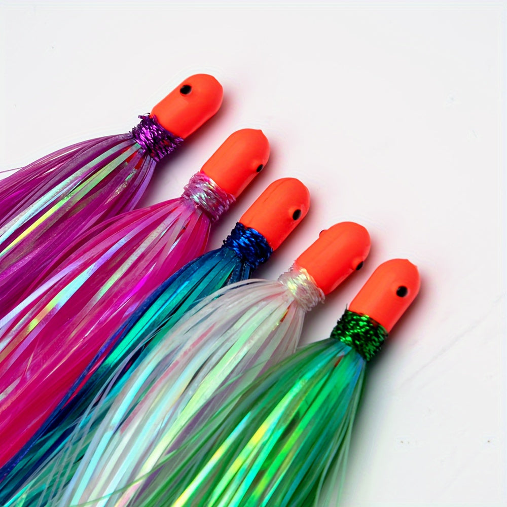 TUODSPLU 5PCS Bright Metallic Wire Bait - 4.72 "sea bait, lightweight PET, ideal for fishing enthusiasts