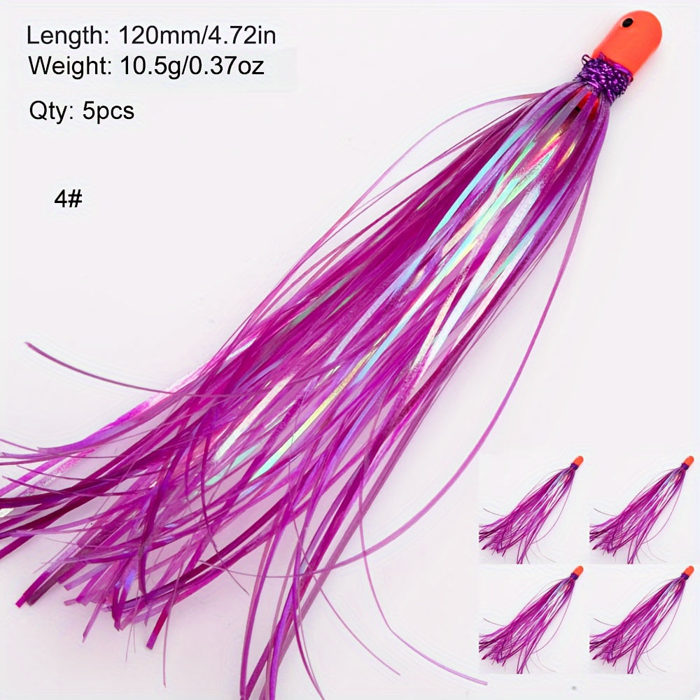 TUODSPLU 5PCS Bright Metallic Wire Bait - 4.72 "sea bait, lightweight PET, ideal for fishing enthusiasts