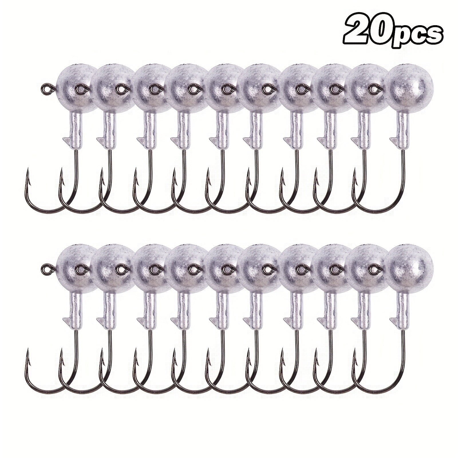 TUODSPLU 20PCSe jig hook - ultimate fishing accessory set for lead heads - available in 7 sizes (2.5g, 3.5g, 5G, 7g, 10g, 14g, 20g)