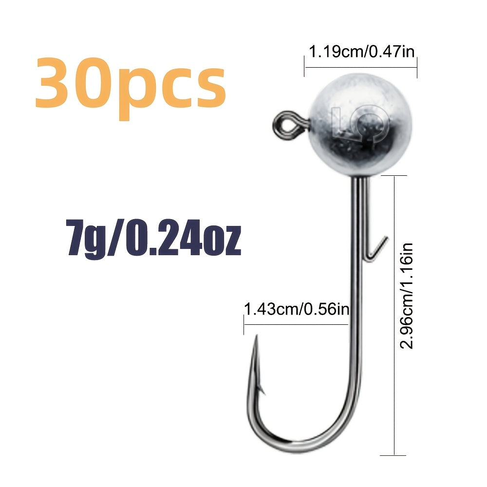 TUODSPLU 30pcs lead-free zinc alloy fishing hooks, 3.5g - 28g - suitable for soft worm bait, fresh water and salt water fishing accessories