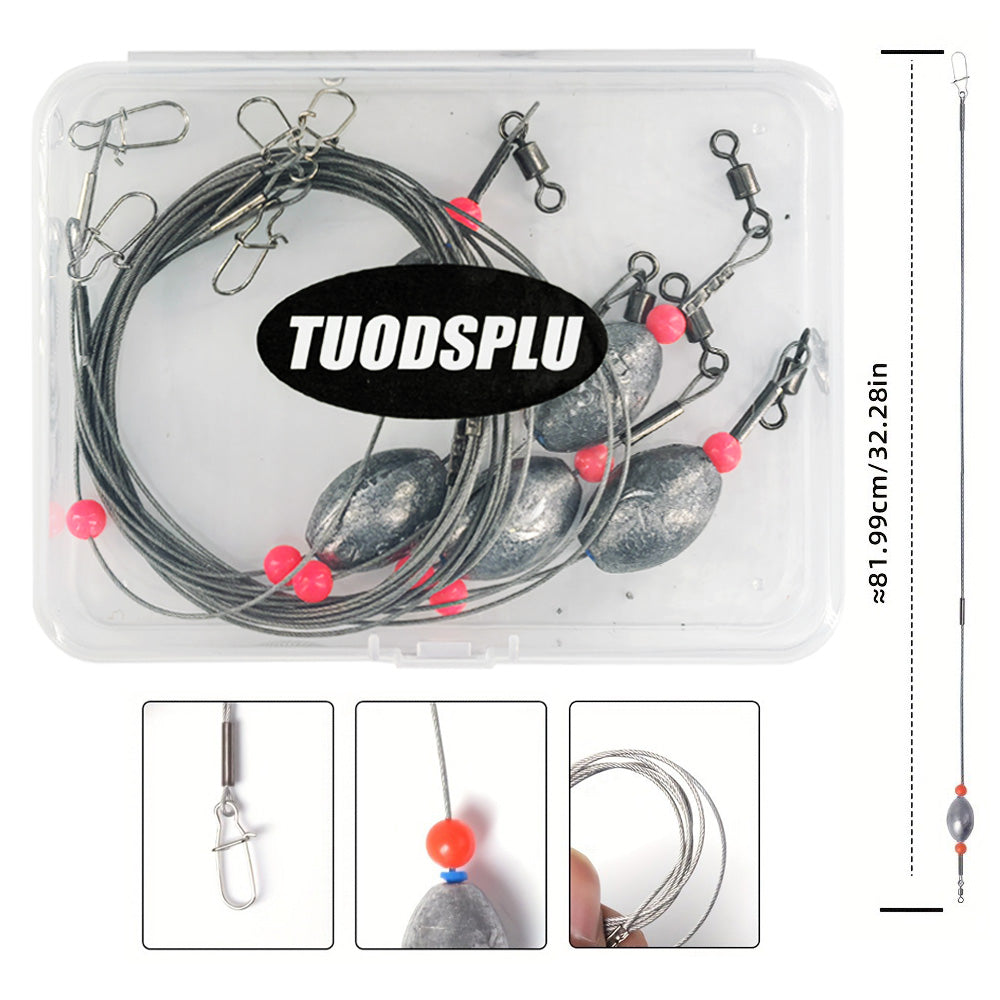 TUODSPLU 5pcs counterweight grouper sets, saltwater bottom tackle with egg lead drop for snapper, flounder, drum and catfish fishing sets