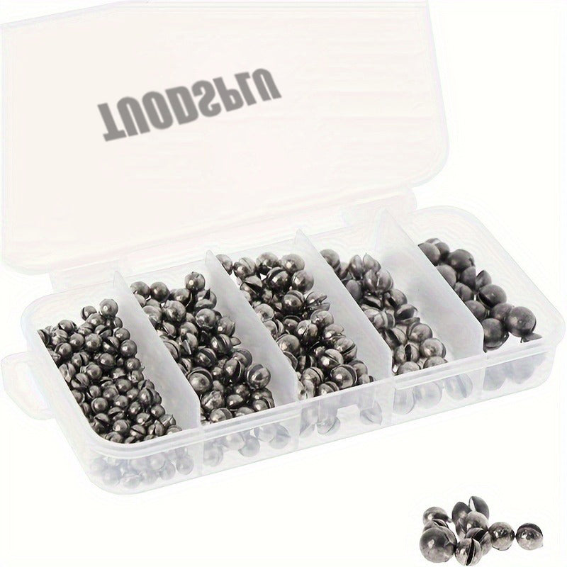 TUODSPLU Fishing Weights Sinkers Kit, 400pcs Removable Split Shot Sinkers Fishing Weights Sinkers 5 Sizes,0.014 0.028 0.035 0.053 0.088 oz