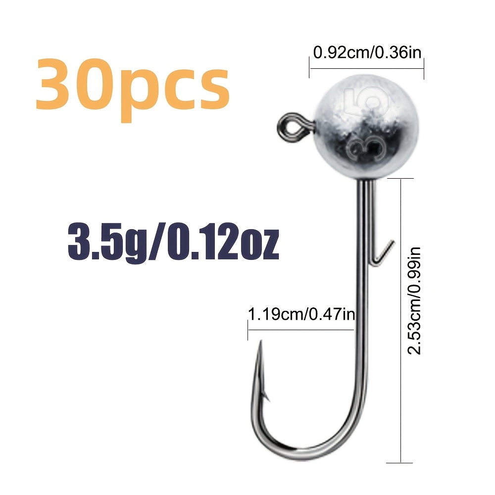 TUODSPLU 30pcs lead-free zinc alloy fishing hooks, 3.5g - 28g - suitable for soft worm bait, fresh water and salt water fishing accessories