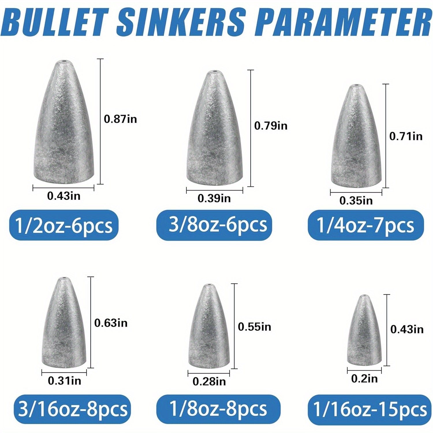 TUODSPLU 50pcs lead sinks with grooves weighing between 0.12 oz and 0.49 oz for tackle fittings.