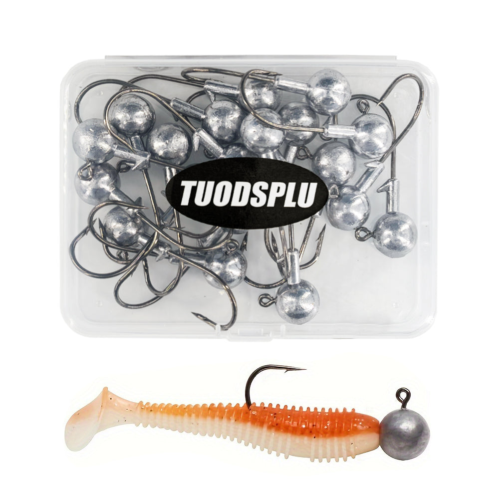 TUODSPLU 20PCSe jig hook - ultimate fishing accessory set for lead heads - available in 7 sizes (2.5g, 3.5g, 5G, 7g, 10g, 14g, 20g)