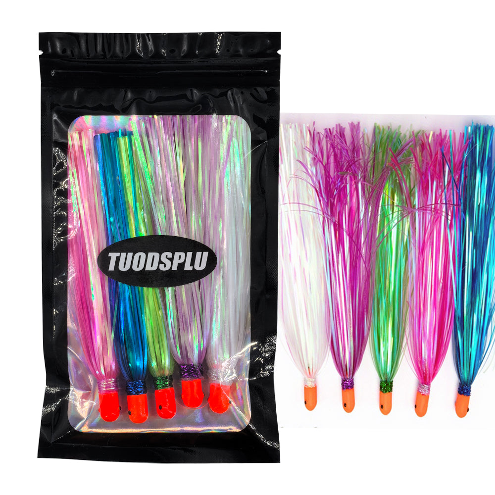 TUODSPLU 5PCS Bright Metallic Wire Bait - 4.72 "sea bait, lightweight PET, ideal for fishing enthusiasts